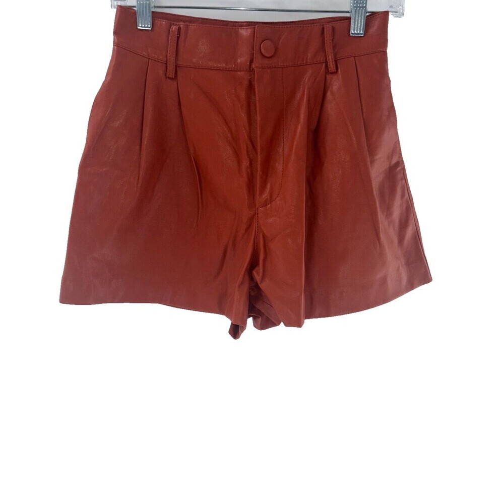 Women's TRF Trafaluc by Zara Faux Leather high Waisted Shorts Size S